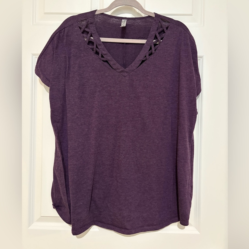 Perseption Purple Cut Out Tee